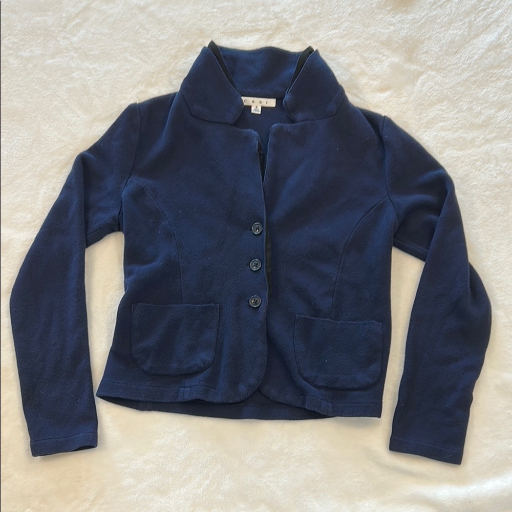Navy Blue Button-Up Cardigan
